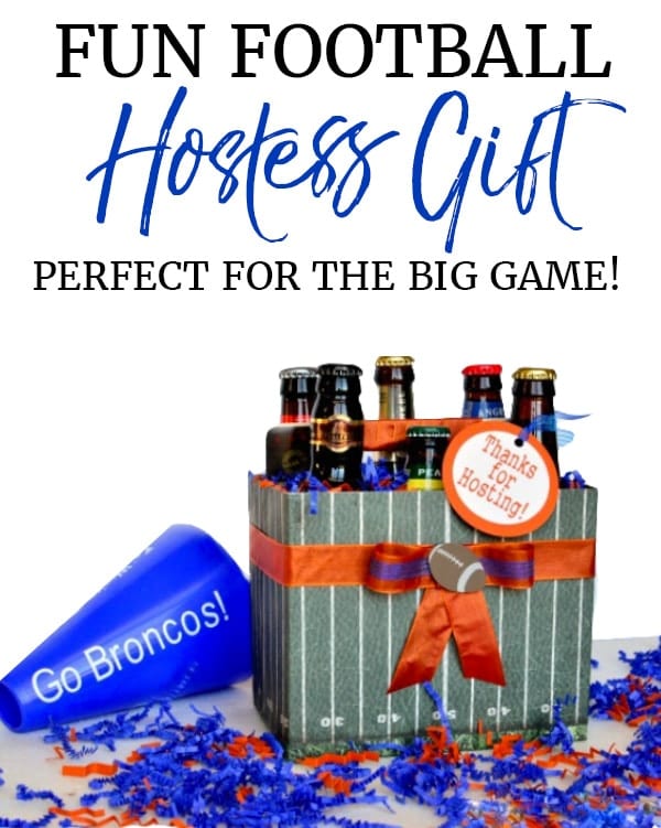 Custom football 6 pack holder hostess gift for superbowl