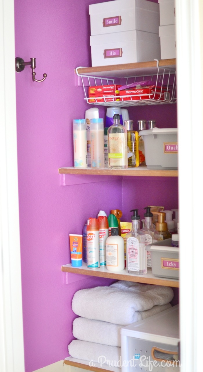 How to Organize a Bathroom Closet - Polished Habitat