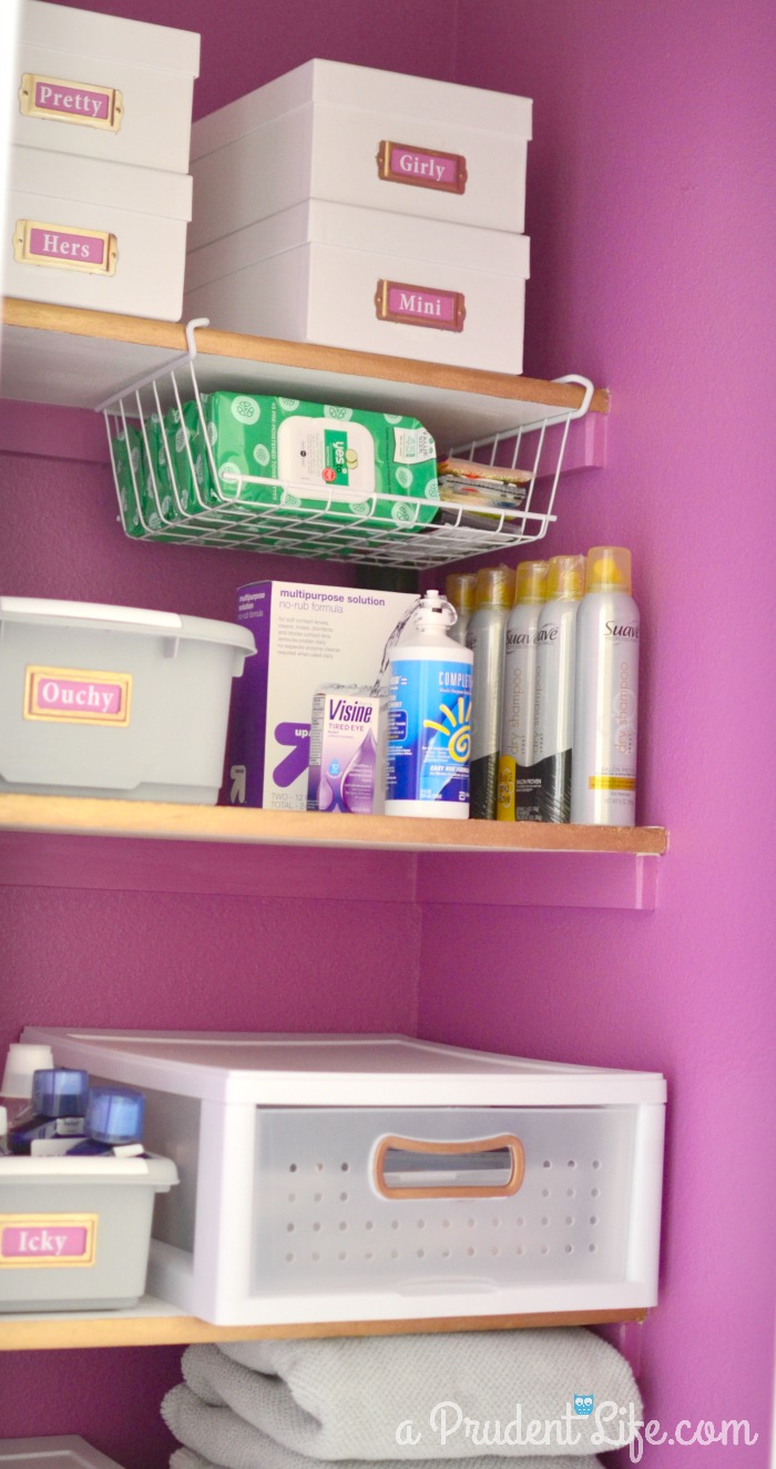 How to Organize a Bathroom Closet - Polished Habitat