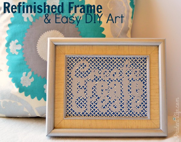 Refinished Frame & Easy DIY Art for Craft Room