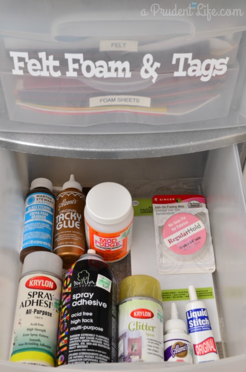 Drawer storage in craft room