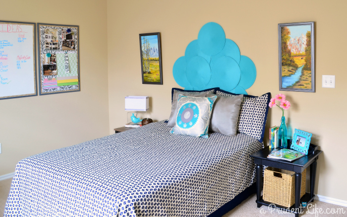 Bedroom design - navy & turquoise