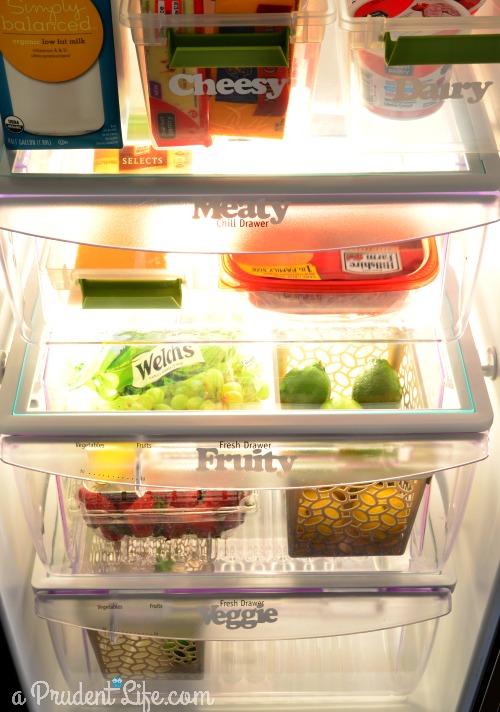 Organized fridge drawer