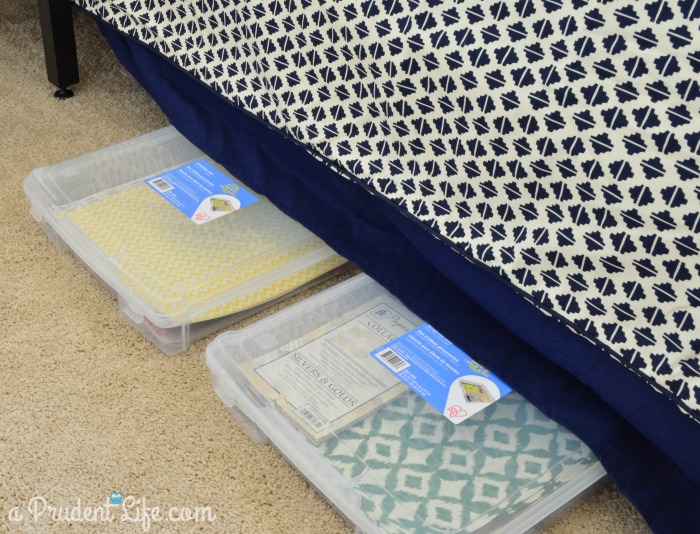 Under bed craft paper storage