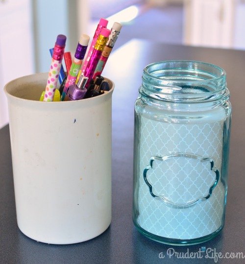 Mason Jar Pencil Cup