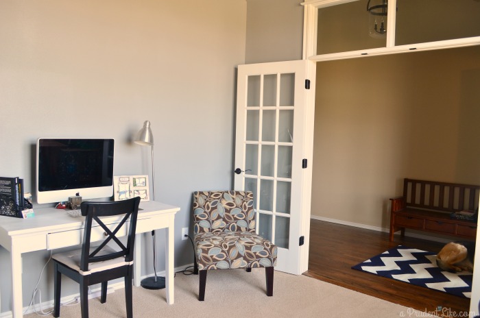 White Chalk Paint Desk Interior Transom Window