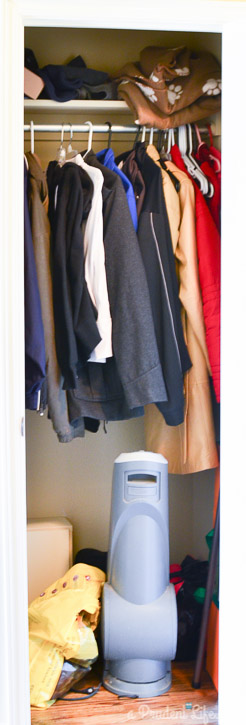 Easy Fixes for a Messy Coat Closet, Thrifty Decor Chick