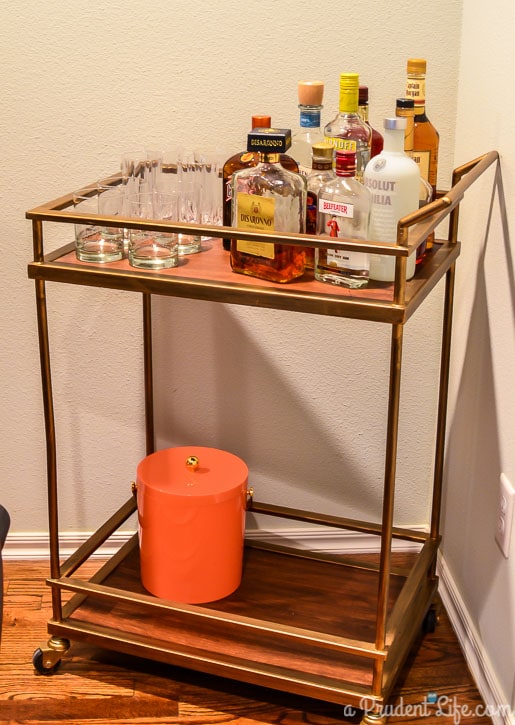 Target Bar Cart with Oh Joy Ice Bucket/Slightly Modern Dining Room