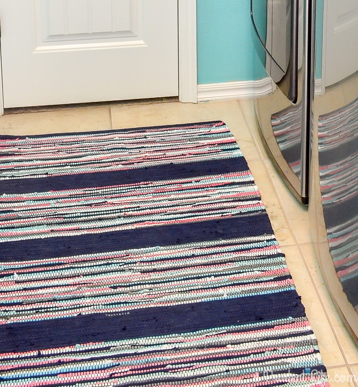 This Target rug was the inspiration for a full laundry room makeover. Click to see the reveal! 