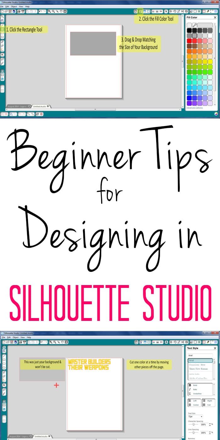 If you have a new Silhouette cutter, this tutorial will be a big help when creating your projects in Silhouette Studio. Simple screenshots show how to lay out designs on the screen and preview what they will look like BEFORE you start cutting! 
