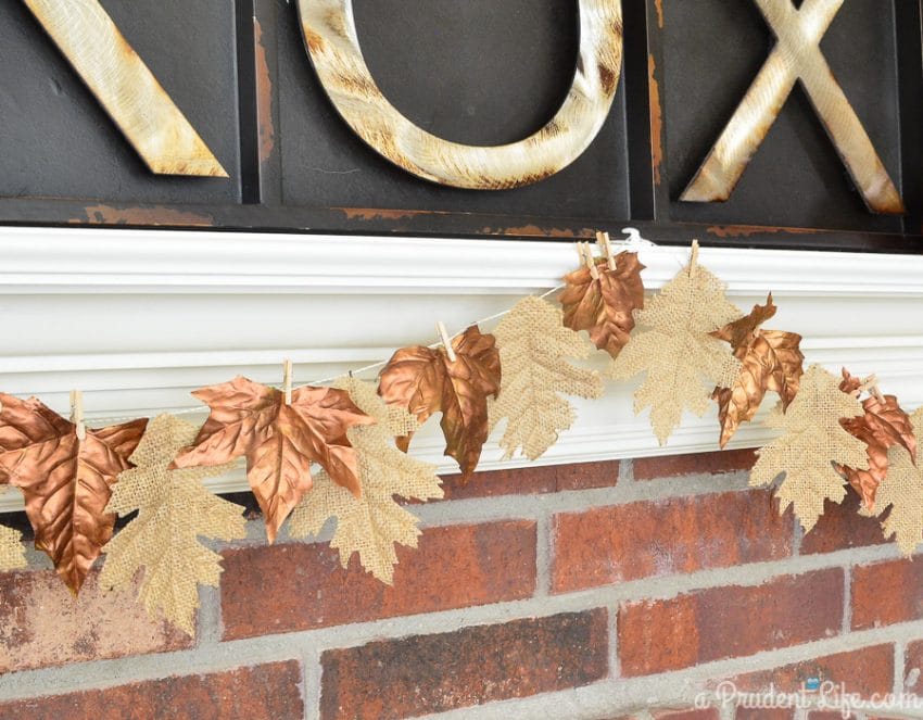 Easy fall burlap & bronze DIY garland