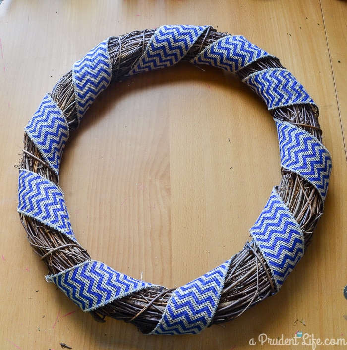 Navy & orange fall wreath