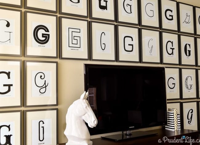 Typography Gallery Wall in IKEA Ribba Frames