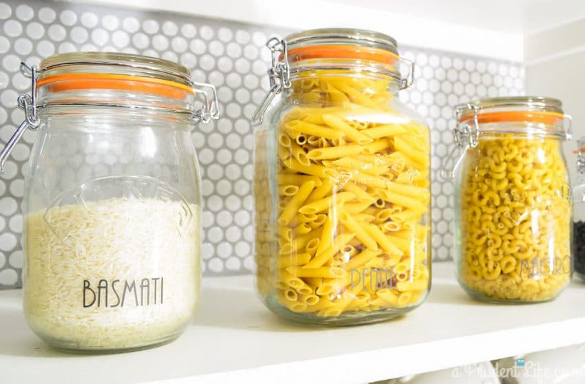 Beautiful pantry organization -dry pasta storage containers