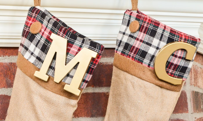 Anyone can make these plaid accent Christmas stockings - you won't believe how easy it is!