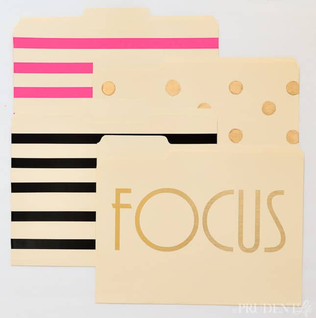 DIY Gold Striped File Folder - Homey Oh My