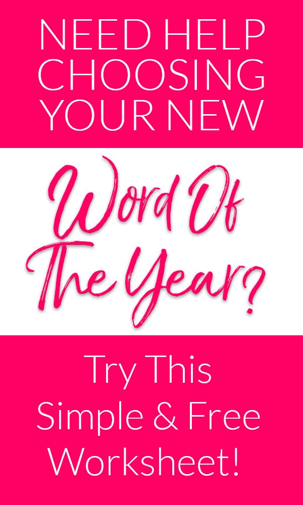 Free Workshet for Planning Word of the Year (one word)