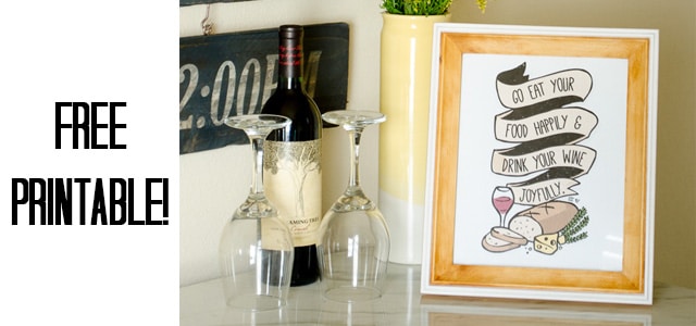 This food and wine printable would make a great gift!