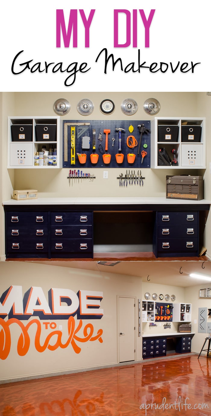 We did a complete garage makeover in under 5 weeks! The garage now has a built in workbench, plenty of storage, and an amazing copper floor. Wait until you see all the before & after photos!