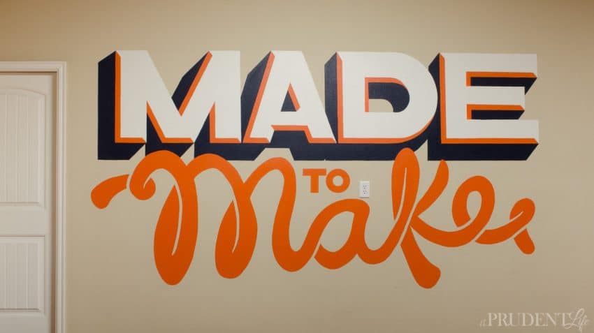 Hand lettering isn't just for paper - this large scale garage mural is perfect for makers!