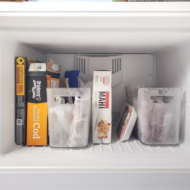 Open Top Freezer with clear bins