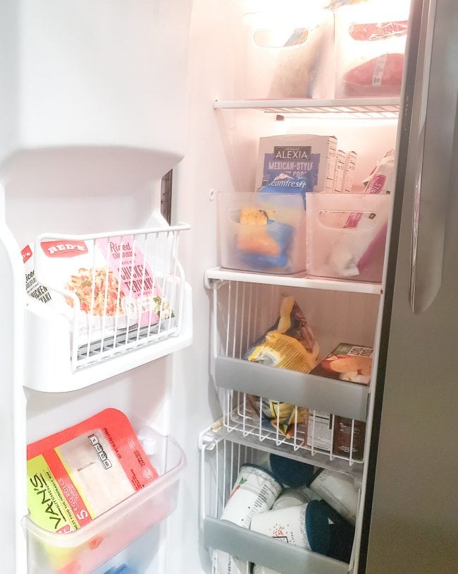 Open side by side freezer
