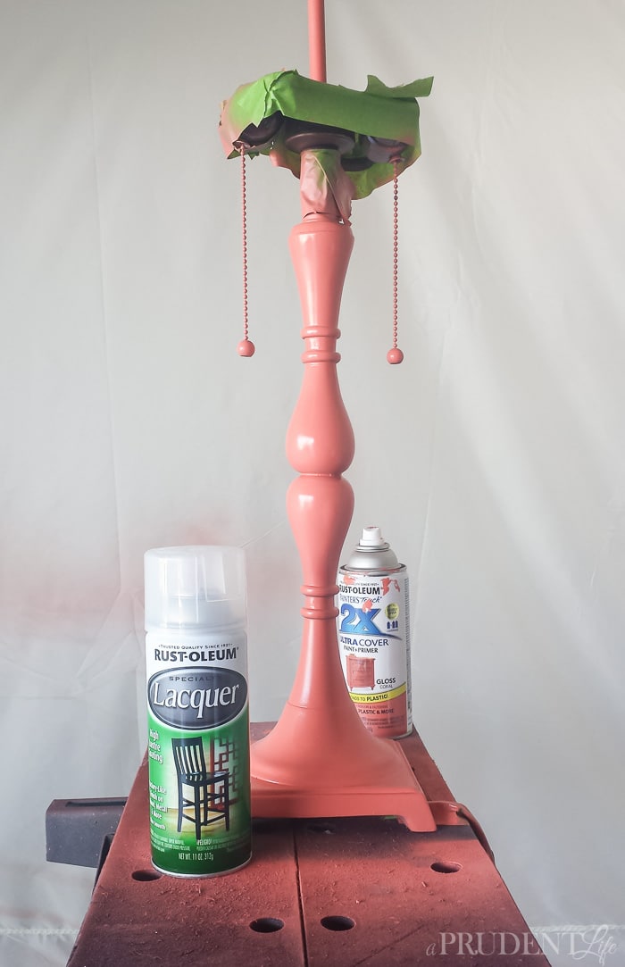 Rust-Oleum clear lacquer spray gives any paint job a super high gloss and smooth finish. It's a little budget saving miracle to get a lacquered look without the lacquer price tag.