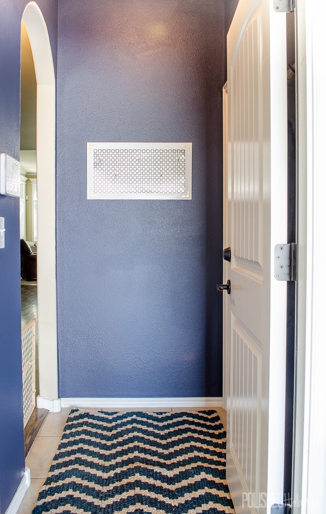 Painting a bold color in a small space is a fast and inexpensive way to make it pop!