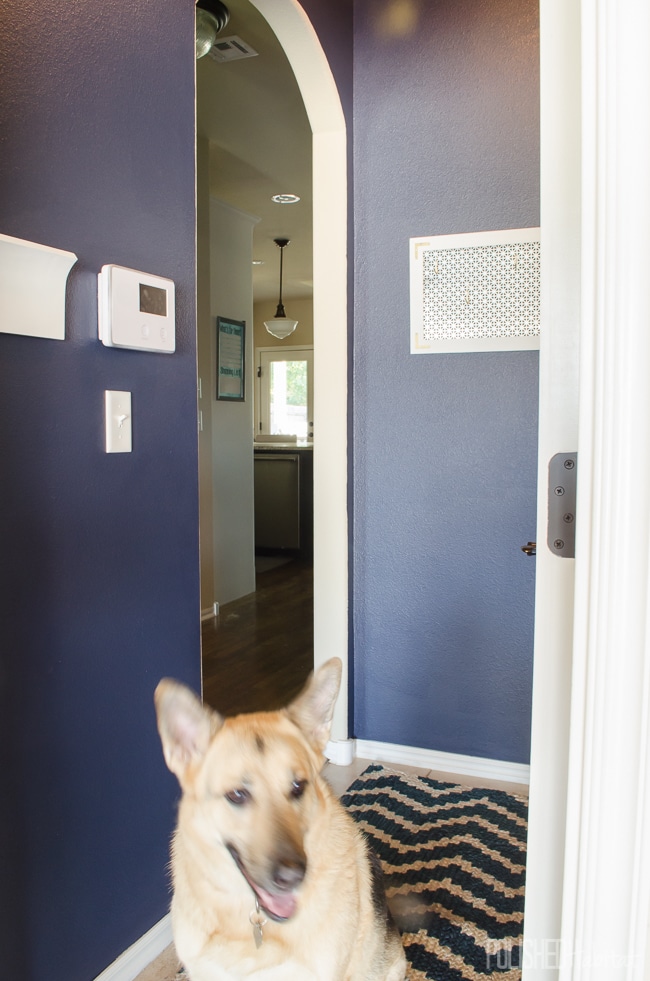 Even the tiniest spaces can be organized. This 15 square foot entryway provides tons of function and style!