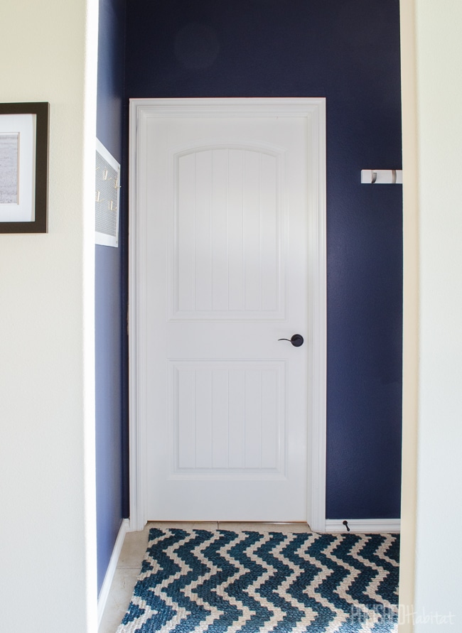 Even the tiniest spaces can be organized. This 15 square foot entryway provides tons of function and style!