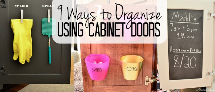 Don't overlook the backs of your cabinet doors when you need more storage space. Doors can be used to organize everything from spices to QTips in the kitchen and bathroom. They also make valuable message centers. Click to see all 9 creative ideas!