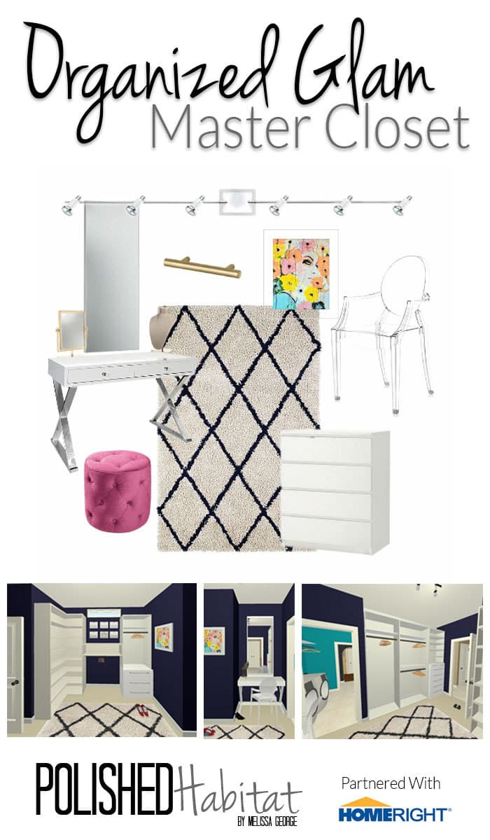 Master Closet Mood Board by Polished Habitat - Glam Organized Closet