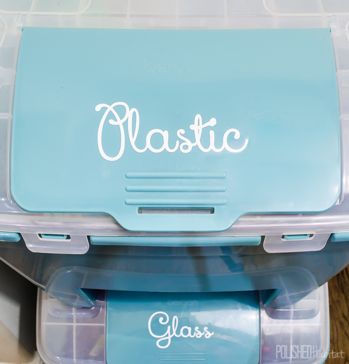 Recycle in Style: Recycling bins don't have to be ugly and utilitarian. You can be enviromental friendly AND stylish at the same time with pretty, organizing recycling bins like these!