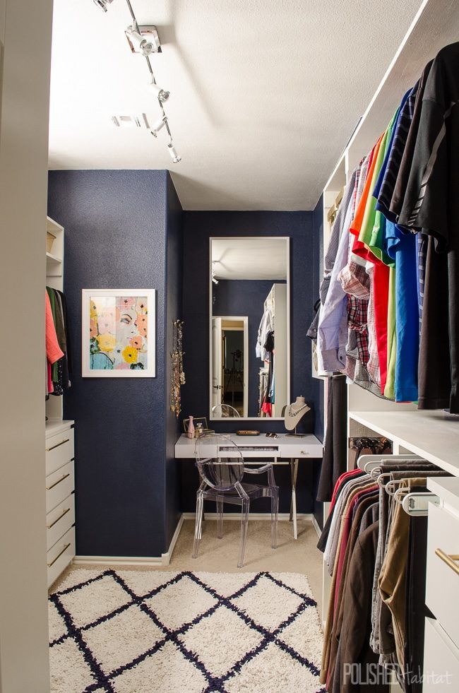 We DIYed our way to a complete dream closet. I can't even imagine how much this would have cost if we hired someone. Click to see the before photos and all our money-saving ideas.