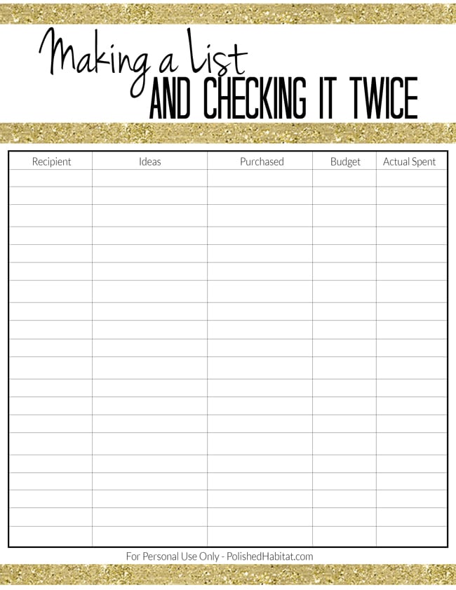 Free printables to keep all your gift giving organized during the holidays.