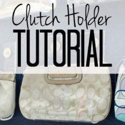 Organize your closet in style with this pretty purse storage. Can you believe these acrylic clutch holders are a DIY project?