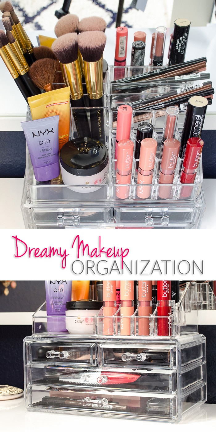 I'm totally smitten with this acrylic makeup organizer!