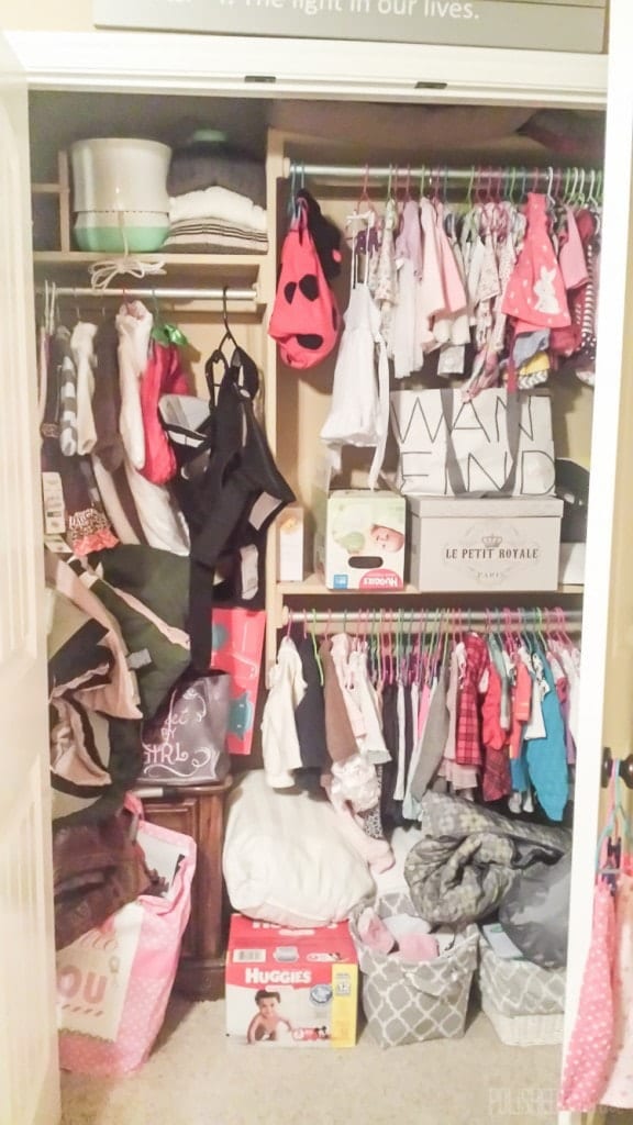 Baby's closet before makeover