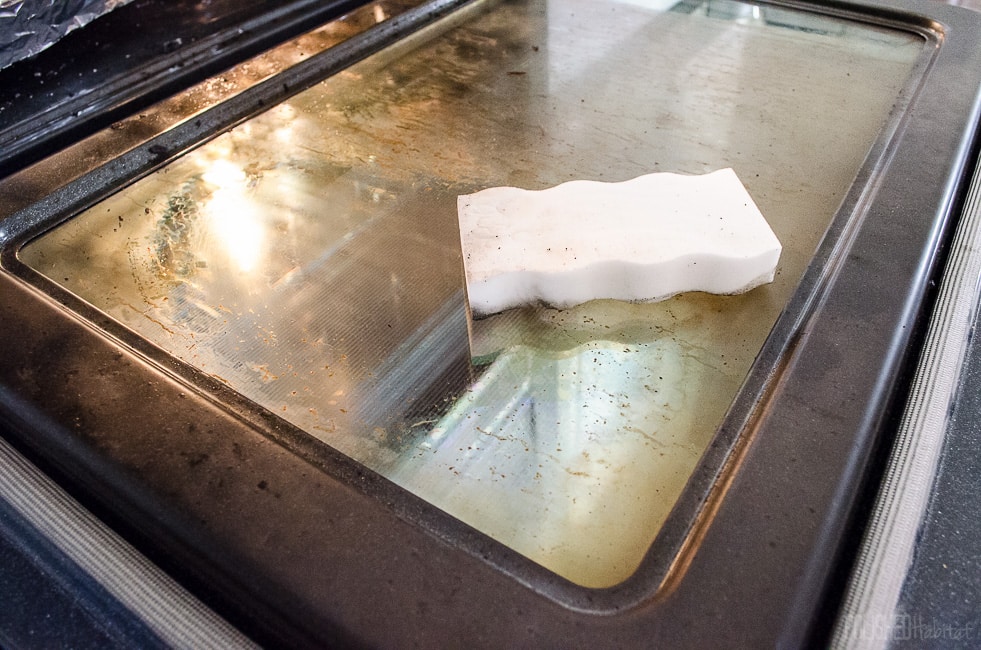 Magic Eraser Tip - Cleaning gross oven glass is easier with the help of a magic eraser.
