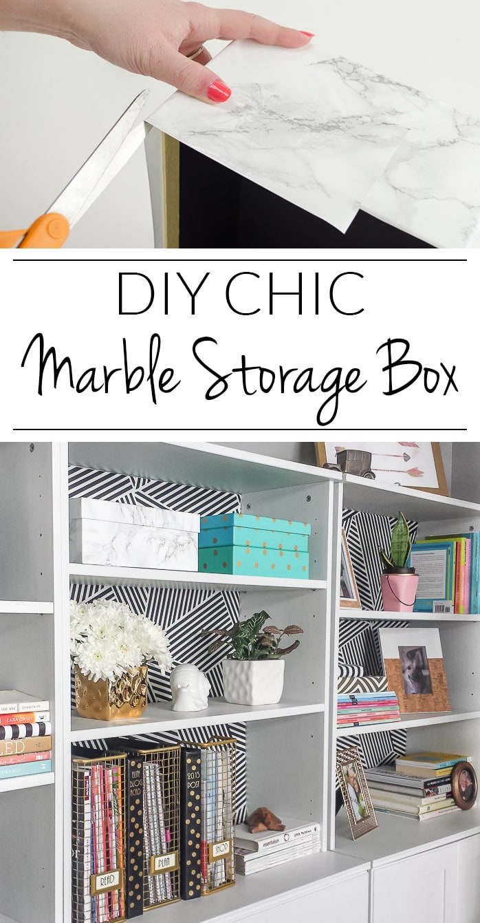 Transform a cheap photo box into display worth marble storage with this easy tutorial.