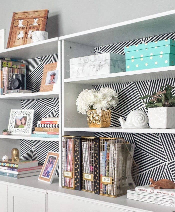 Marble contact paper plus an inexpensive photo box can be combined into inexpensive chic storage. Love the tips on how to make the corners look good! 