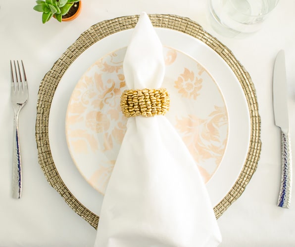 Glam Spring Tablescape with Pier 1 Place Settings