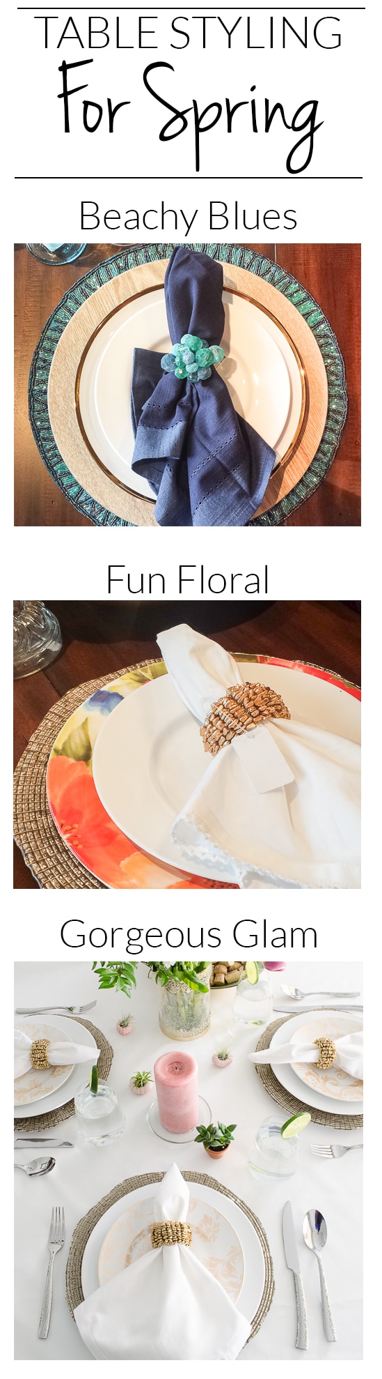 Spring Tablescapes aren't limited to Easter pastels. I'm loving these fun options, all from Pier 1. 