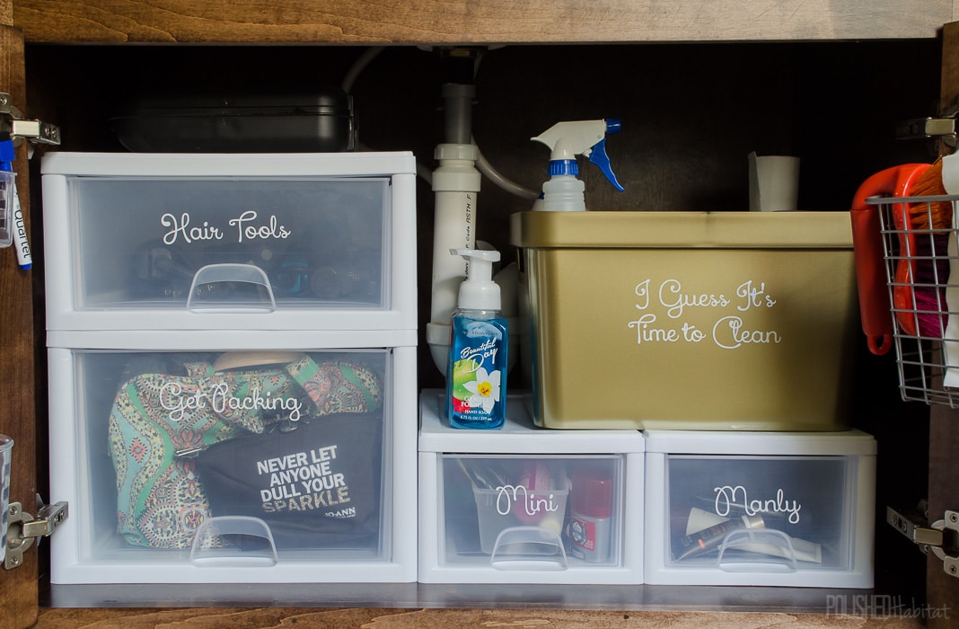 Bathroom Organization - LOVE these tips for storage under the bathroom sink! 