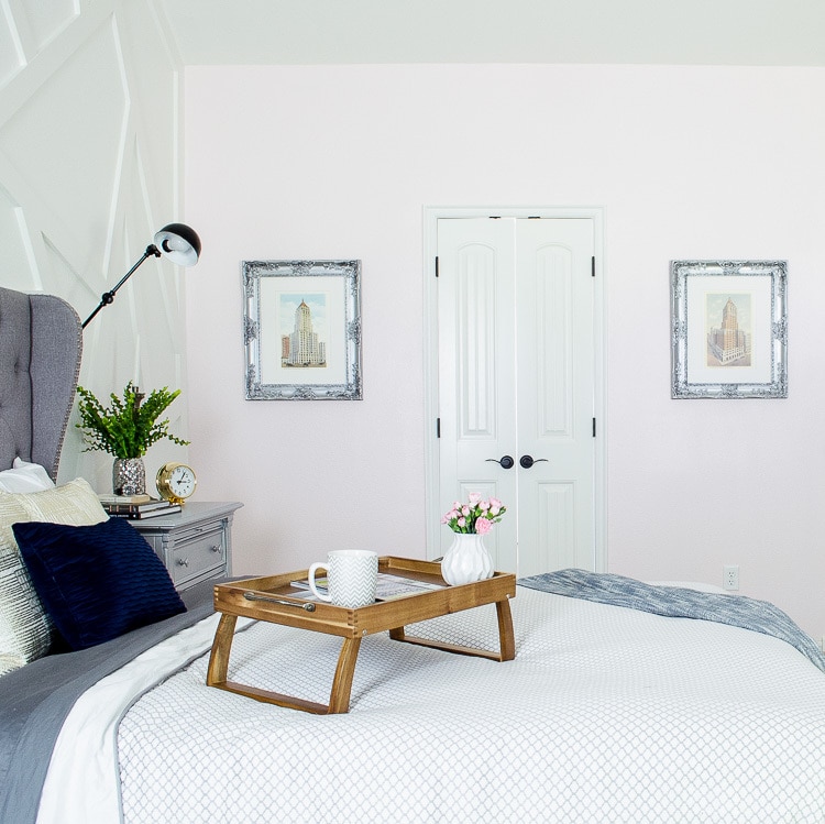 Love this glam pink master bedroom! 