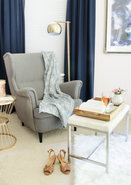 Bedroom Reading Nook - Ikea Strandmon Chair