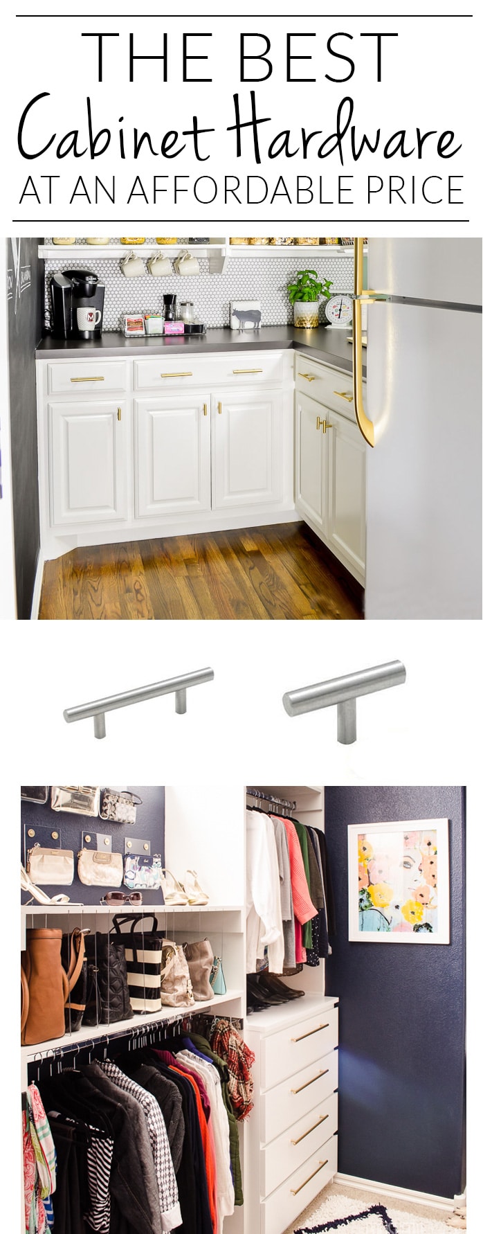 Source list for cheap cabinet hardware from single screw T-Bar pulls all the way up to jumbo 20" pulls. This list is so handy!