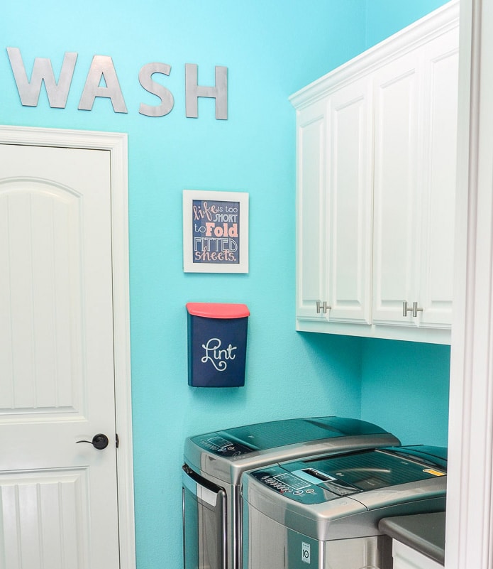 T Bar Cabinet Hardware on Panel Doors in Laundry Room