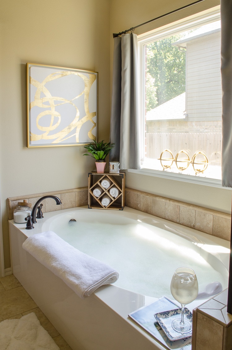 How to Organize The Bathroom Counter & Tub Surround - Polished Habitat