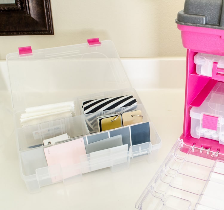 What a brilliant organizer! I could have a few of these around the house for different things, but I'm definetely going to pick up one for my paint samples, fabric swatches and command hooks! / How to Organize Paint Cards